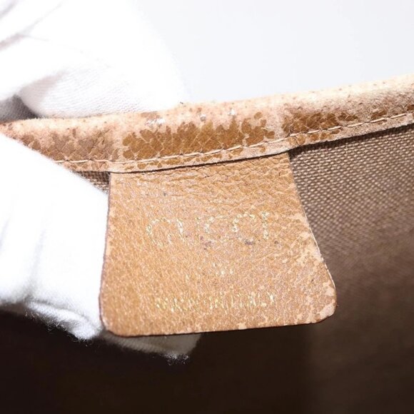 GUCCI GG Plus Supreme Web Sherry Line Tote Bag PVC Beige Gold - Picture 12 of 16